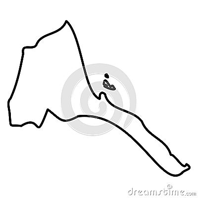 Eritrea - solid black outline border map of country area. Simple flat vector illustration Vector Illustration