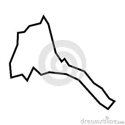 Eritrea vector country map thick outline icon Vector Illustration