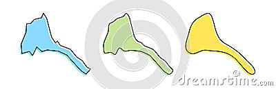 Eritrea vector country map in three levels of smoothness Vector Illustration