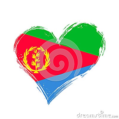 Eritrean flag heart-shaped grunge background. Vector illustration. Vector Illustration