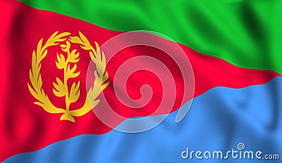 Eritrea flag waving symbol Eritrean Stock Photo