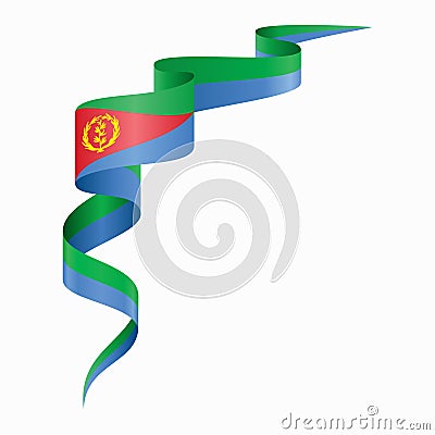 Eritrean flag wavy abstract background. Vector illustration. Vector Illustration
