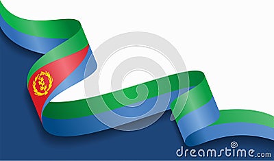 Eritrean flag wavy abstract background. Vector illustration. Vector Illustration