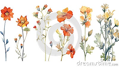 Eritrean Floral Collection on a Clean White Background . Stock Photo