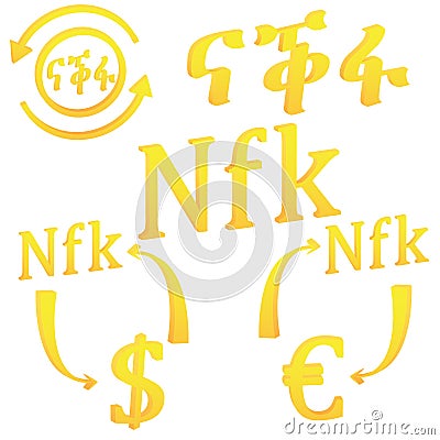 Eritrean Nakfa currency symbol icon of Eritrea Vector Illustration