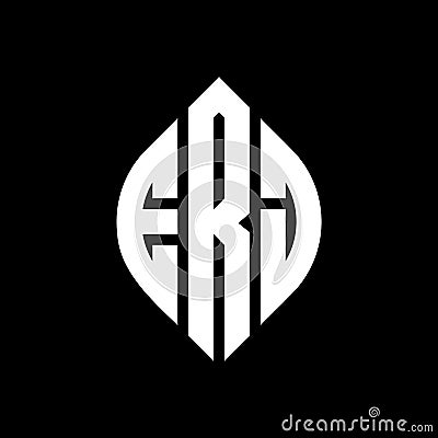 ERJ circle letter logo design with circle and ellipse shape. ERJ ellipse letters with typographic style. The three initials form a Vector Illustration
