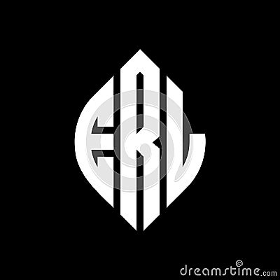 ERL circle letter logo design with circle and ellipse shape. ERL ellipse letters with typographic style. The three initials form a Vector Illustration