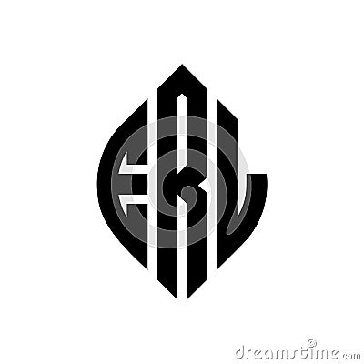 ERL circle letter logo design with circle and ellipse shape. ERL ellipse letters with typographic style. The three initials form a Vector Illustration