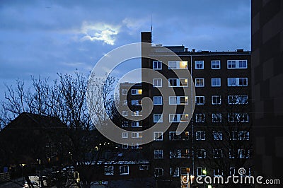 Erly morning moon Editorial Stock Photo