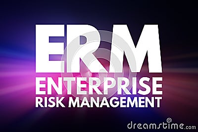 ERM - Enterprise Risk Management acronym, business concept background Stock Photo