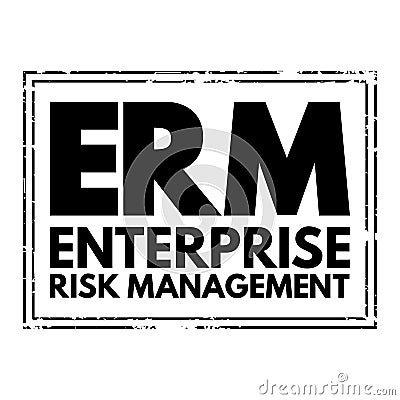 ERM Enterprise Risk Management - methods and processes used by organizations to manage risks and seize opportunities, acronym text Stock Photo