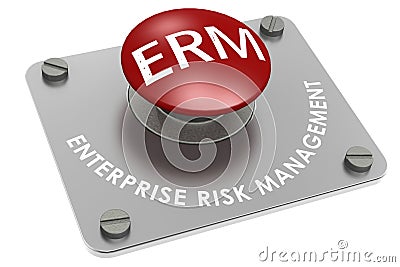 ERM for enterprise risk management red button Stock Photo