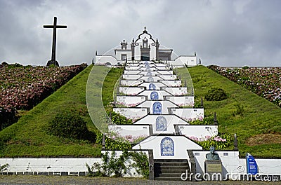 Ermida de Nossa Senhora da Paz Church on azores Editorial Stock Photo