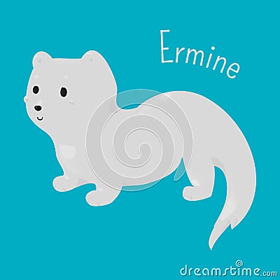 Ermine . Child fun icon. Vector Illustration