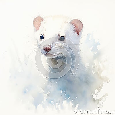 ermine Generative Ai Stock Photo