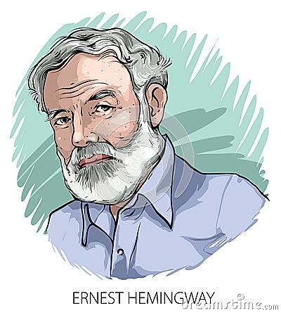 Ernest Hemingway Vector Illustration