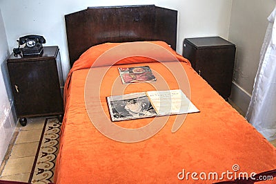 Ernest Hemingway`s room, Hotel Ambos Mundos, Havana Editorial Stock Photo