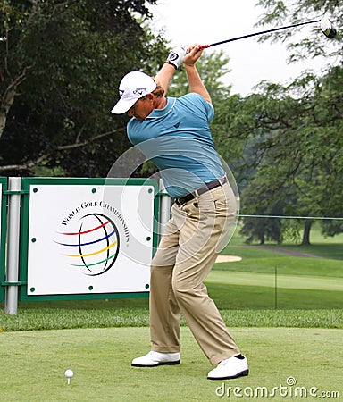 Ernie Els sets up his shot Editorial Stock Photo