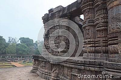 Erode in time Konark temple Stock Photo