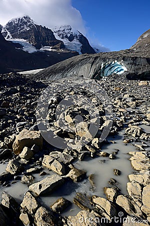 Eroded Landscape Columbia Icefield Stock Photo