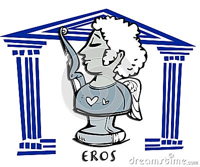 Eros,cupid, Greek God Cartoon Stock Photo