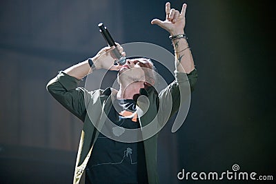 Eros Ramazotti perform on stage at Sportarena Editorial Stock Photo