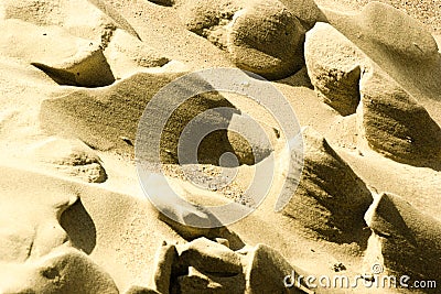 Mini dunes on beach made by the wind Stock Photo