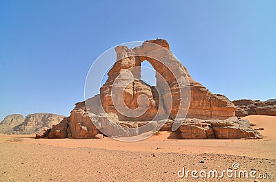 erosive window in the Sahara desert, Algeria Editorial Stock Photo
