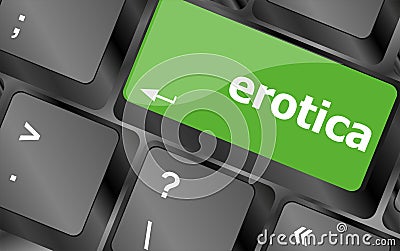 Erotica button on computer pc keyboard key Stock Photo