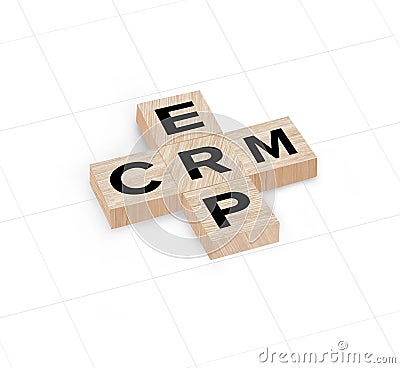 ERP and CRM software or system integration. Stock Photo