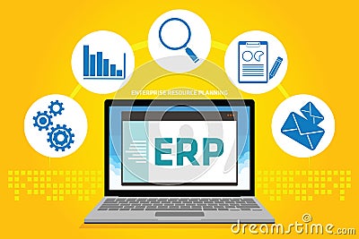 Erp enterprise resource planning Vector Illustration