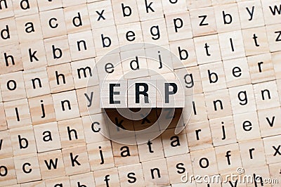 Erp enterprise resource planning word concept Stock Photo