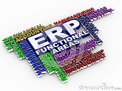 Erp functional areas Stock Photo