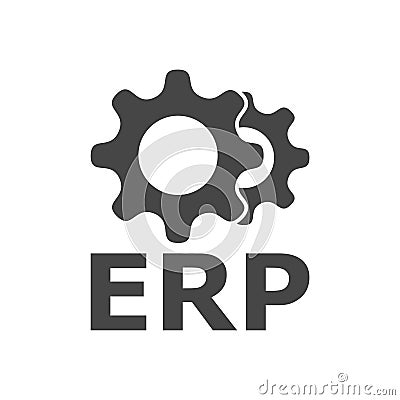 ERP icon, Enterprise Resource Planning ERP Process Vector Illustration