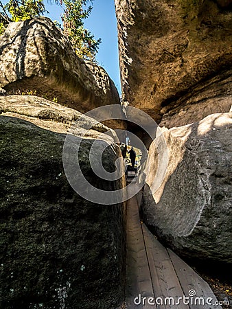 The Errant Rocks of the Table Mountain National Park, Poland Stock Photo