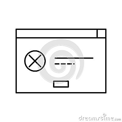 error application window line icon vector illustration Vector Illustration