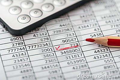 Error in balance calculation Stock Photo