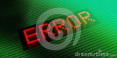 ERROR - binary code concept Cartoon Illustration