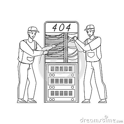 404 Error Of Broken Server Network Problem Vector Vector Illustration