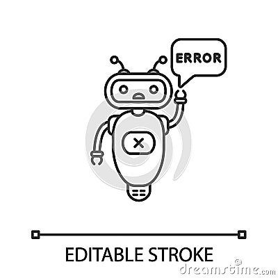 Error chatbot linear icon Vector Illustration
