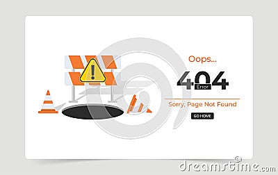 Error 404 concept for landing page. For website elements and business template. Website under construction and maintenance vector Vector Illustration