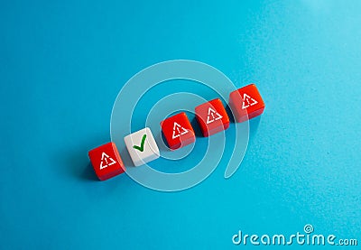 Error correction. Bug fixing, Debugging. Does not meet requirements. Artificial bureaucratic corruption obstacles. Test failure. Stock Photo