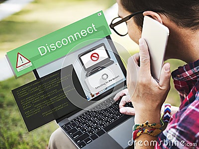 Error Disconnect Caution Inaccesible AbEnd Concept Stock Photo