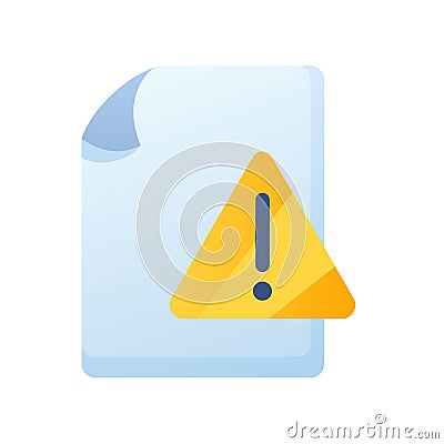 Error document file paper page warning exclamation single isolated icon with smooth style Vector Illustration