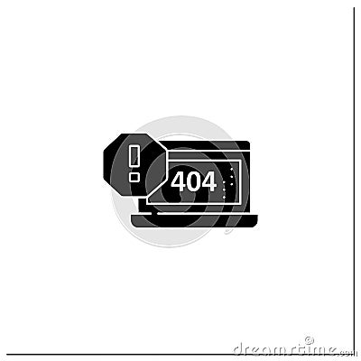 404 error glyph icon Vector Illustration