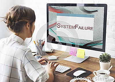 Error Halted System Disconnect Caution Concept Stock Photo