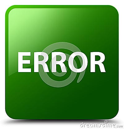 Error green square button Cartoon Illustration