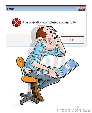  Error  On Laptop Cartoon Royalty Free Stock Image Image 