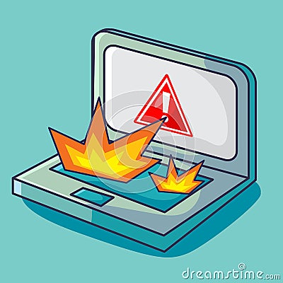 Error laptop concept vector illustration in flat style Cartoon Illustration