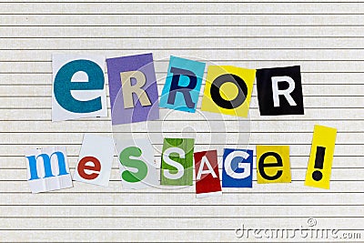 Error message computer system screen alert Stock Photo